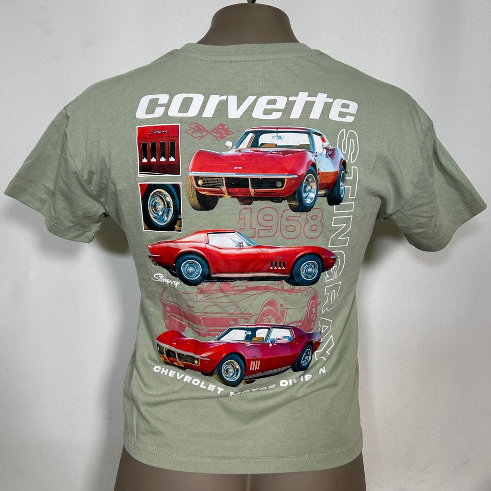 GM Corvette Stingray 1968 Sage Green T-Shirt Women's MEDIUM